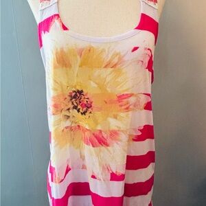 Vanity Pink and Yellow Floral Tank Top